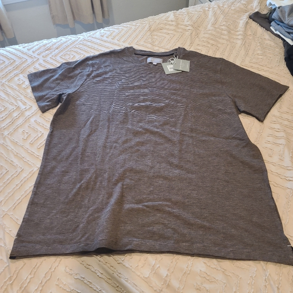 Hickey Freeman Short Sleeve Crew Neck Tee - Brown Heather. H-11
